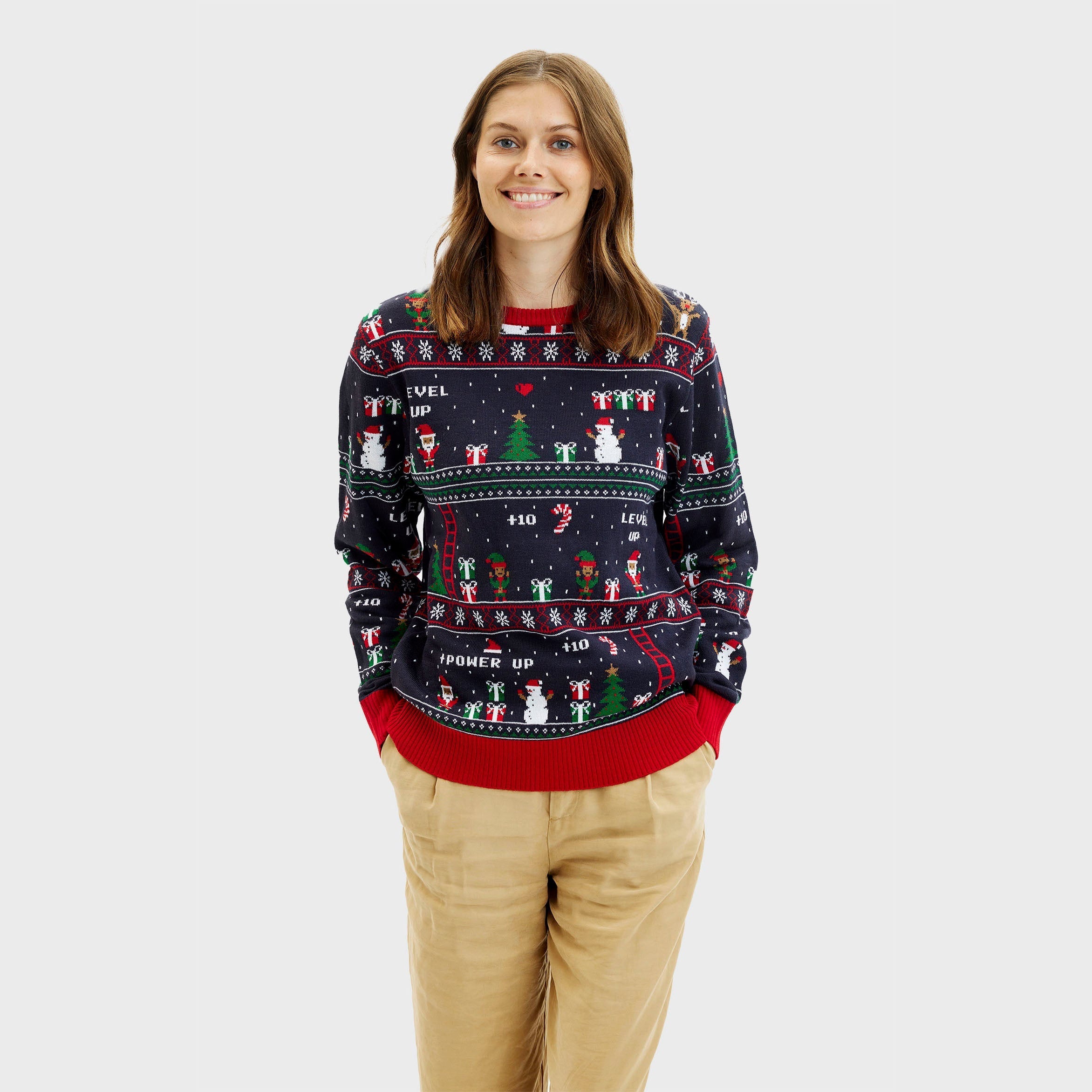 Vintage gamer Weihnachtspullover - Damen